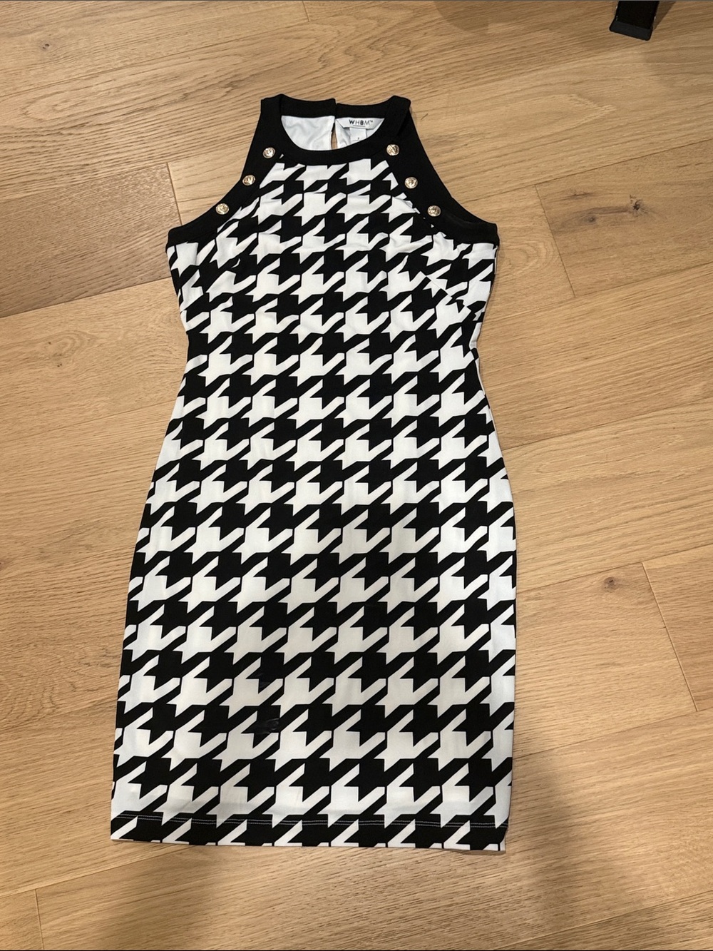 NWOT White House Black Market Black & White Houndstooth Sheath Dress